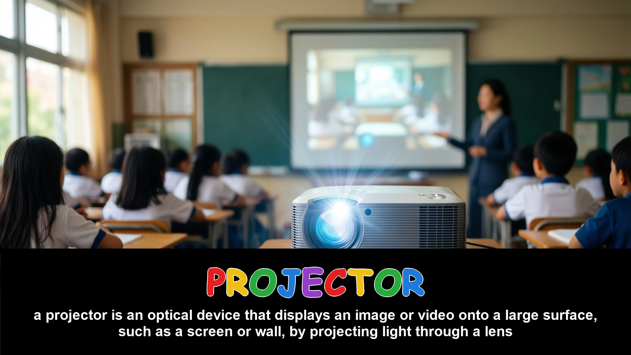 English Illustration for projector